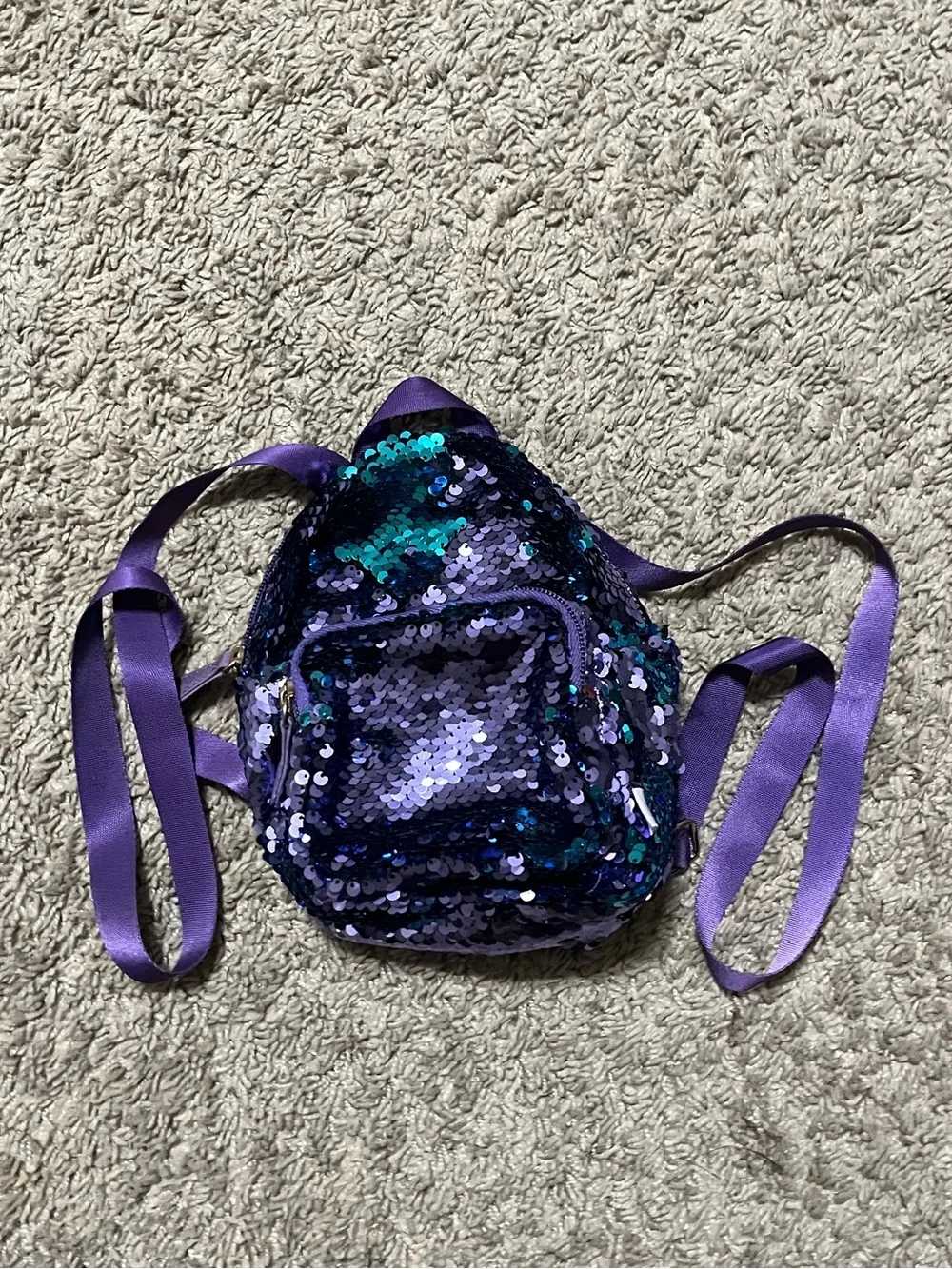 Mini Purple and Blue Sequin Backpack NEW